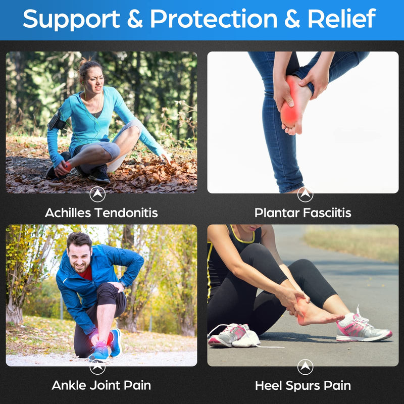 [Australia] - NEENCA Professional Ankle Brace Compression Sleeve (Pair), Ankle Support Stabilizer Wrap. Heel Brace for Achilles Tendonitis, Plantar Fasciitis, Joint Pain,Swelling,Heel Spurs, Injury Recovery, Sports Large Blue 