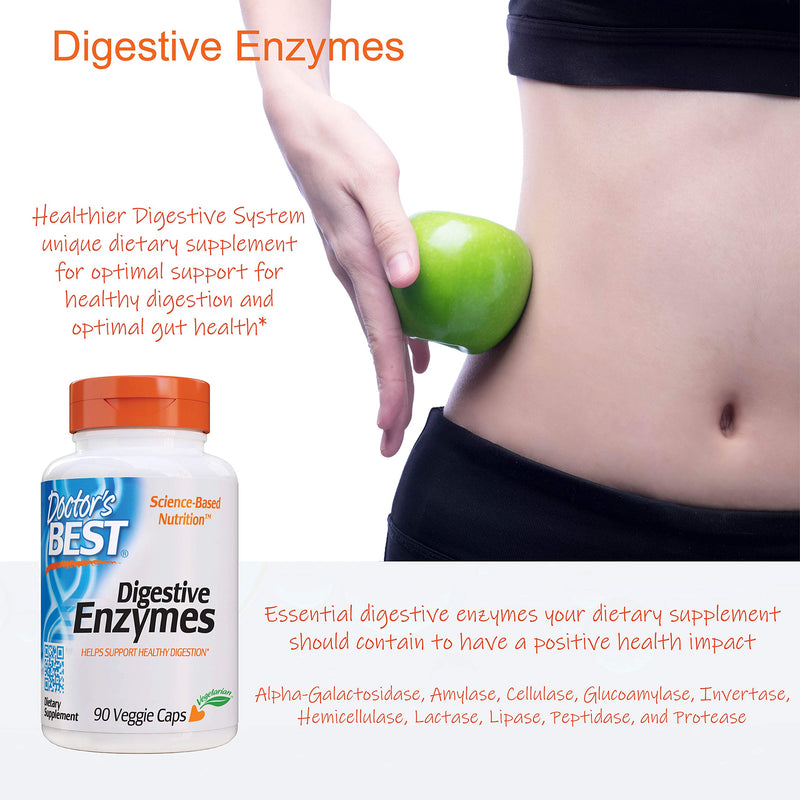 [Australia] - Doctor's Best Digestive Enzymes Non-GMO Vegetarian Gluten Free, 90 Veggie Caps 