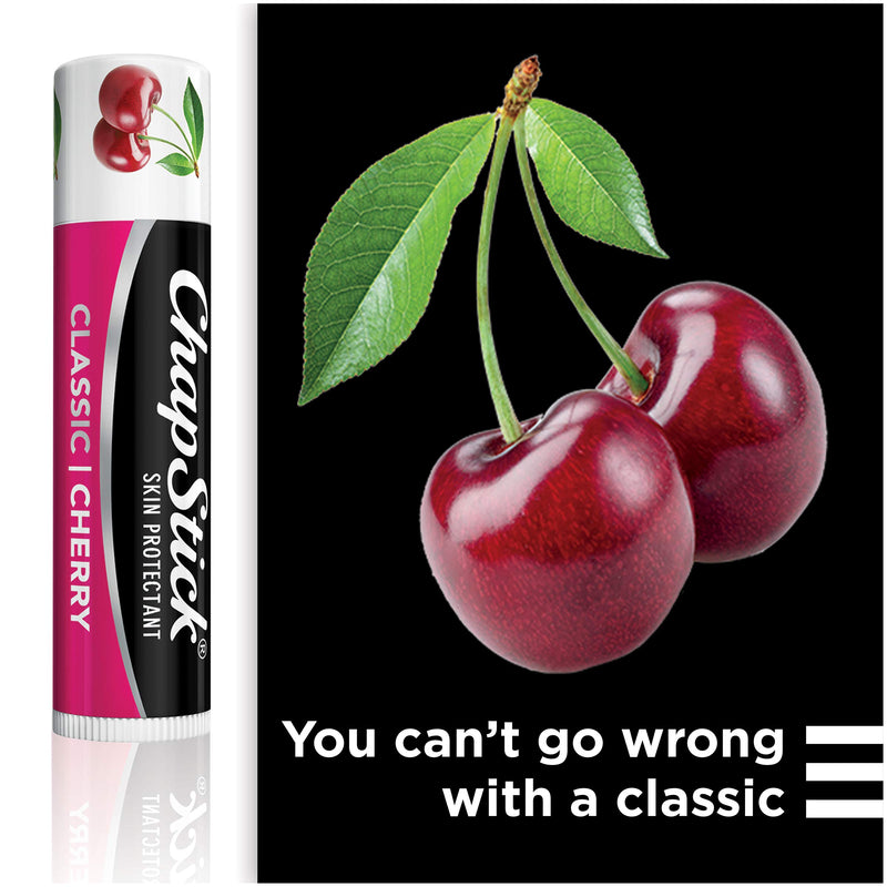 [Australia] - ChapStick Classic Cherry Lip Balm Tubes for Lip Care - 0.15 Oz (Pack of 12) 0.15 Ounce (Pack of 12) 