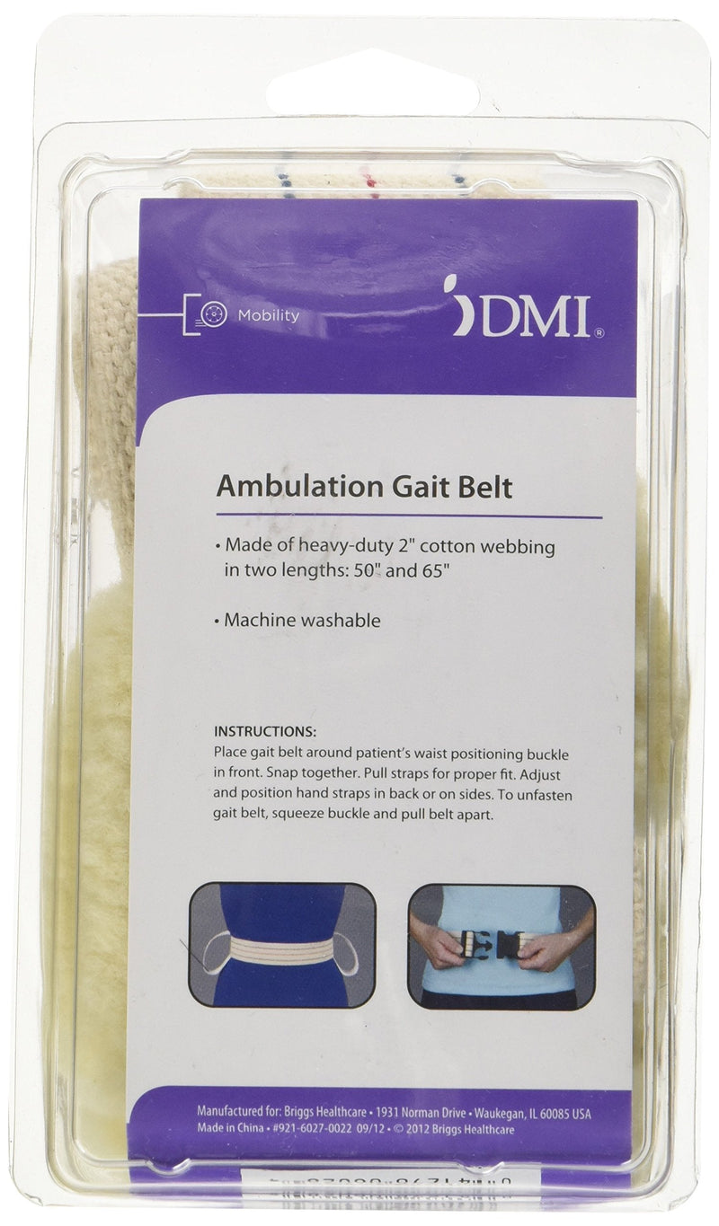 [Australia] - DMI Cotton Physical Therapy Gait Belt Transfer Belt with Handles, Quick Release, Adjustable, 50 Inches, Fleece Handles 50 Inch 