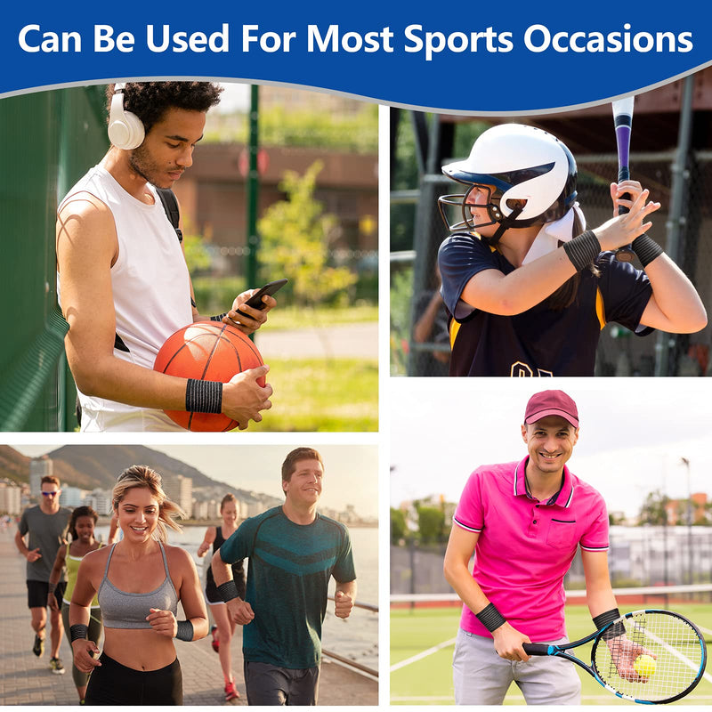 [Australia] - 4 Pieces Carpal Tunnel Wrist Brace, Wrist Compression Strap, Hand Brace Wraps for Adult Working Out, Adjustable Wrist Strap, Breathable Wristband for Weightlifting, Tennis, Golf and Fitness, Black 