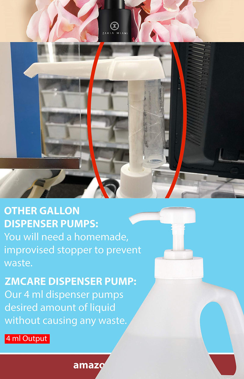 [Australia] - ZMCARE 12-Pack, 1 Gallon Jug Bottle Pump Dispenser 38-400 — Fits Most Hand Sanitizer, Shampoo, Conditioner, Gel Containers of 128 or 64 Fl Oz — Eco-Friendly, BPA-Free with 1-1/2 Inch-Wide Neck 