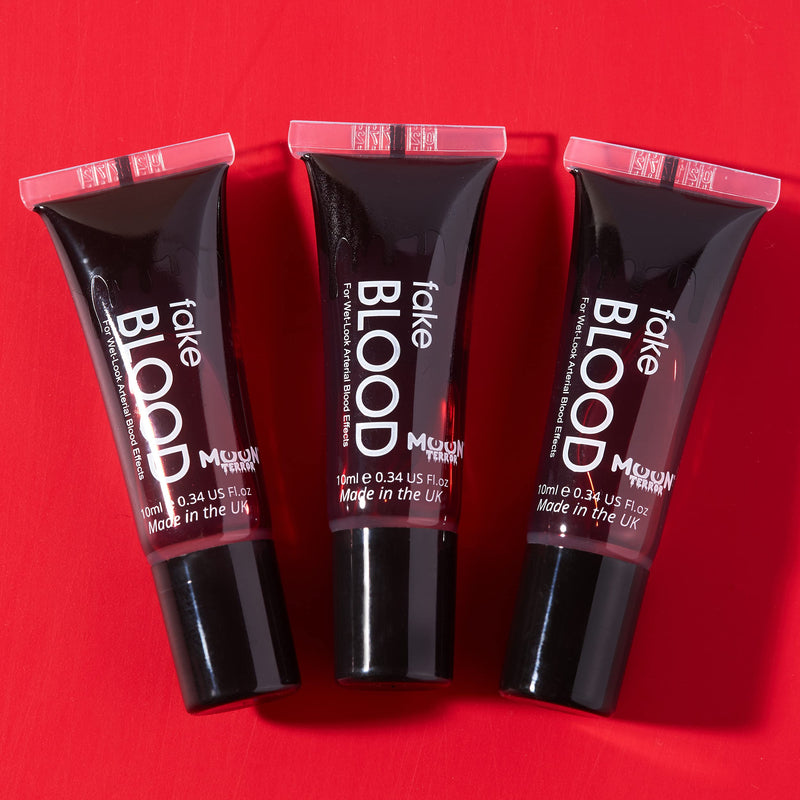 [Australia] - Moon Terror Halloween Fake Blood With Applicator | 10ml | Premium Quality | Made in the UK & Cosmetically Certified | 100% Safe & Easy To Use | Vegan & Cruelty free 