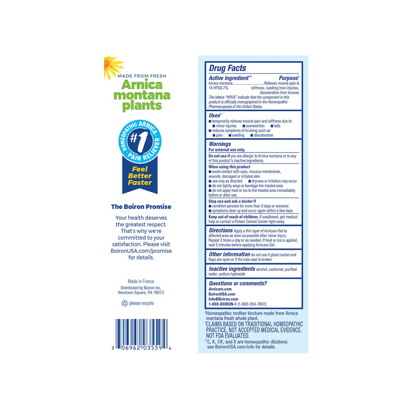 [Australia] - Boiron Arnicare Gel for Soothing Relief of Joint Pain, Muscle Pain, Muscle Soreness, and Swelling from Bruises or Injury - Non-greasy and Fragrance-Free - 2.6 oz 