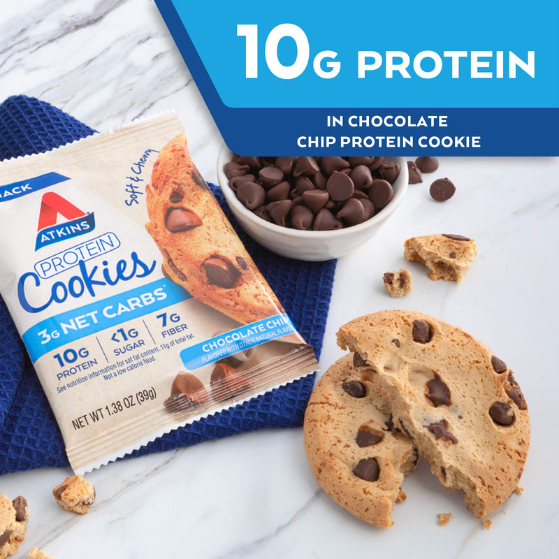 [Australia] - Atkins Protein Cookie Chocolate Chip, 4 Count 1.38 Ounce (Pack of 4) 