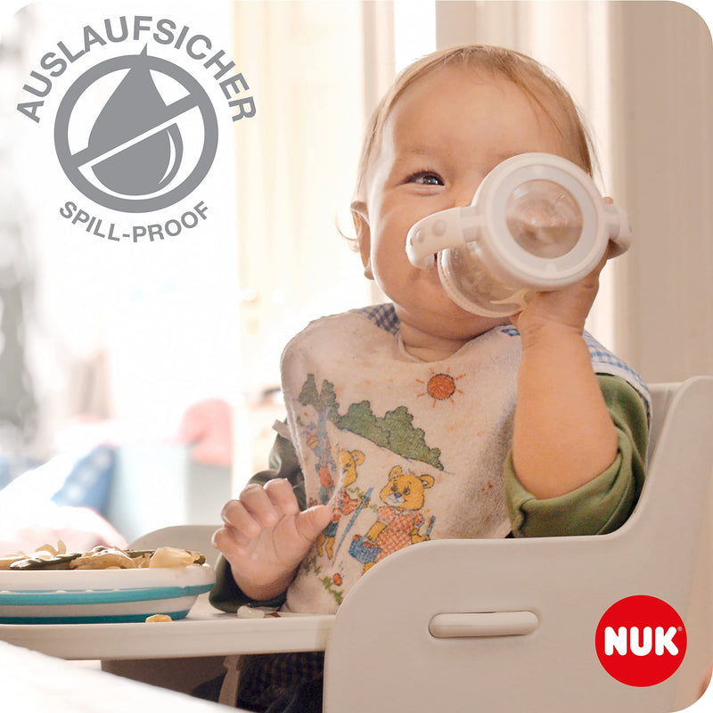 [Australia] - NUK First Choice Learner Cup Sippy Cup | 6-18 Months | Leak-Proof Silicone Spout | Anti-Colic Vent | BPA-Free | 150ml White (Boats) Temperature Control 