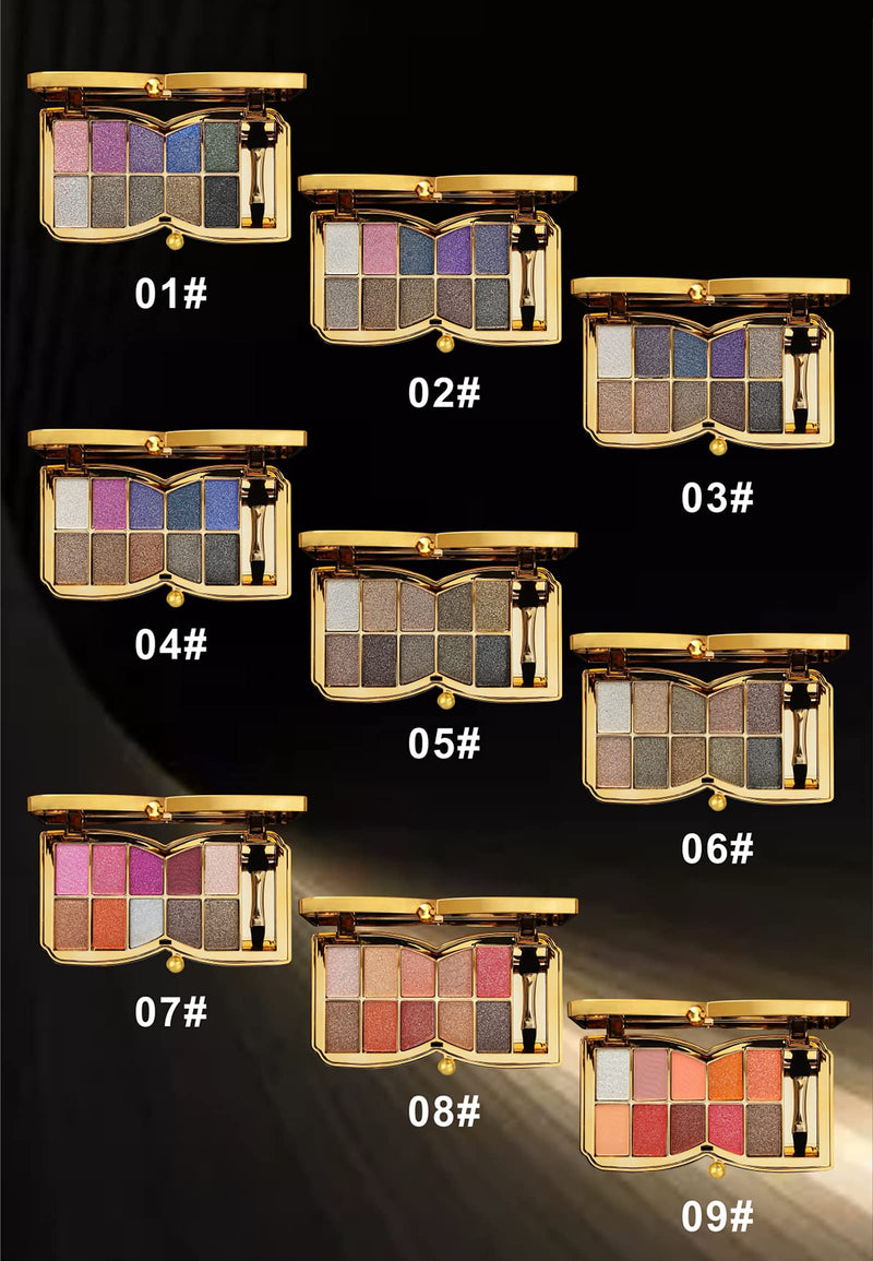 [Australia] - Bernecy Glitter Eyeshadow Palette,10 Colors Sparkle Shimmer Eye Shadow Highly Pigmented Long Lasting Makeup Set Gold (Type 1), Small Type 1 