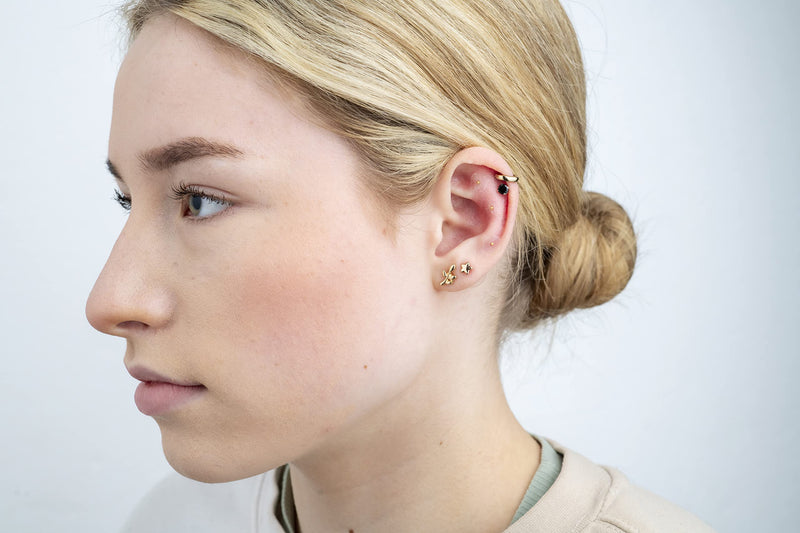[Australia] - Tiny Gold Ear Seeds with Placement Chart for Stress and Anxiety, Self Care, Holistic, Natural, Acupressure, Acupuncture, Earseeds 