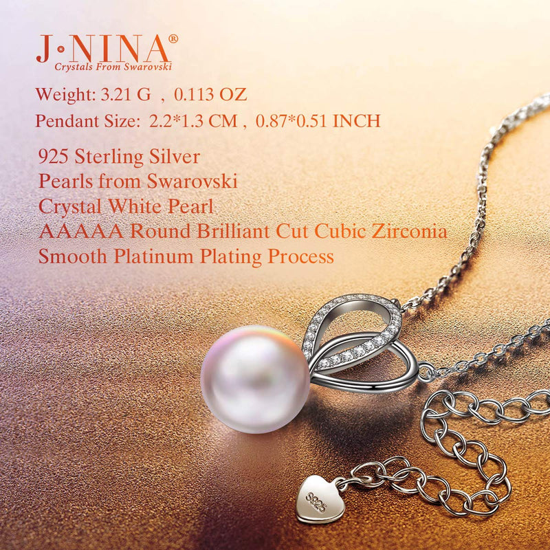 [Australia] - J.NINA ✦Only You✦ Christmas Necklace Gifts for Women Necklace Withe Pearls Necklace for Her with Crystal form SWAROVSKI Luxury Packaging Best Gifts for Her Crystal White Pearl - Heart Necklace 