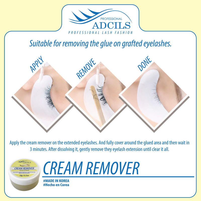 [Australia] - ADCILS PROFESSIONAL Eyelash Extension Cream Remover 10g/0.35oz - Lash Glue Adhesive Gel Removing Cream Makeup Cosmetic Accessory 