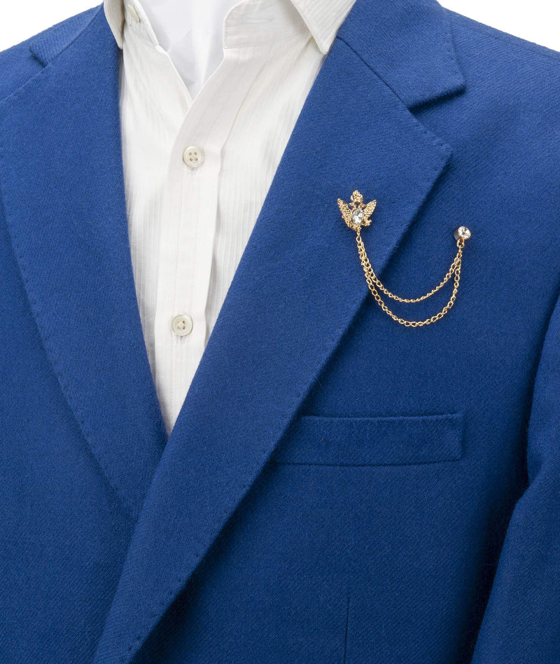 [Australia] - Knighthood Crowned Stone with Hanging Chain Brooch/Collar Pin/Lapel Pins for Men 