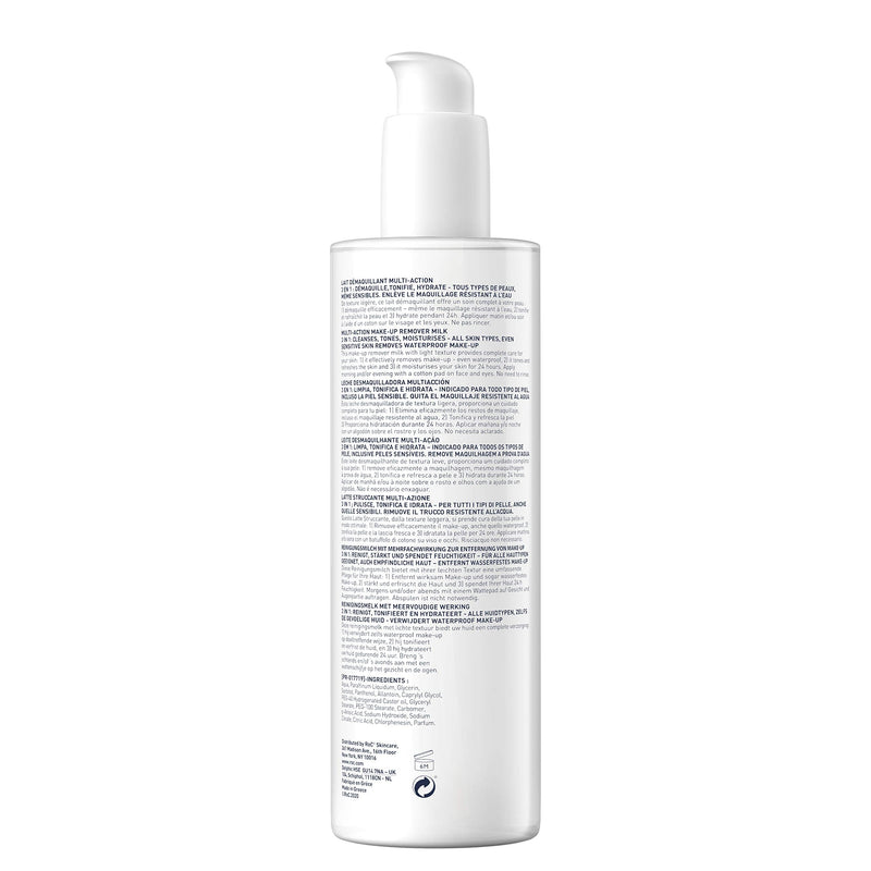 [Australia] - RoC - 3 In 1 Milk Make-Up Remover - Cleanses, Tones & Moisturises - Removes Waterproof Make-up - All Skin Types - 400 ml 