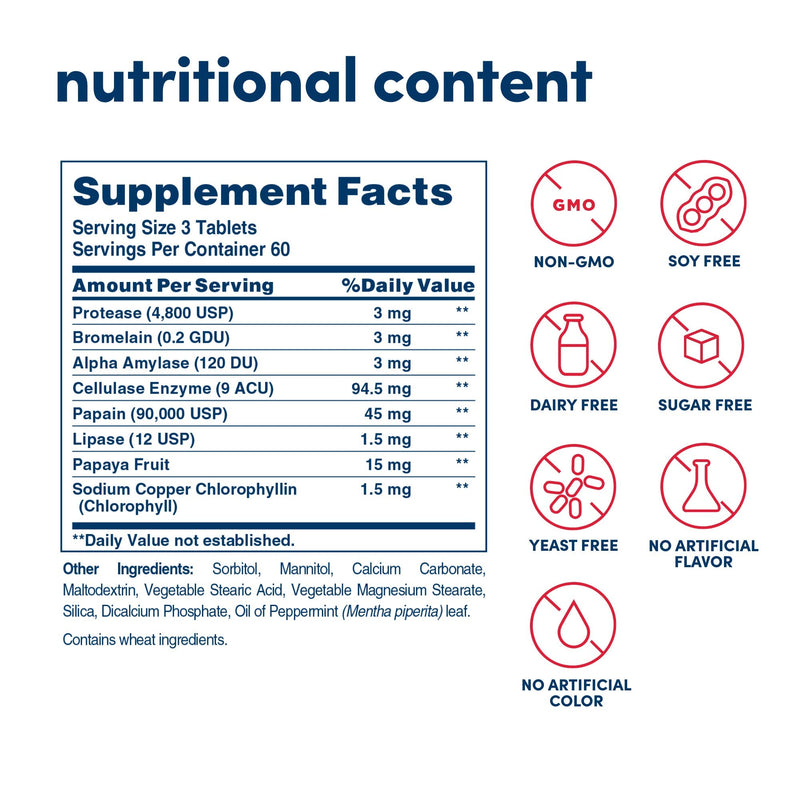 [Australia] - American Health Super Papaya Enzyme Plus Chewable Tablets, Natural Papaya Flavor - Promotes Digestion & Nutrient Absorption, Contains Papain & Other Enzymes - 180 Count, 60 Total Servings 