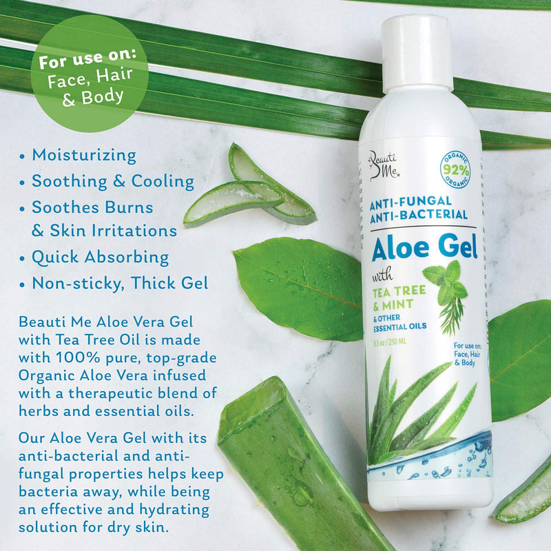 [Australia] - Beauti Me Therapeutic Aloe Vera Gel with Tea Tree and Mint - Anti-Fungal and Anti-Bacterial - Natural and Organic 