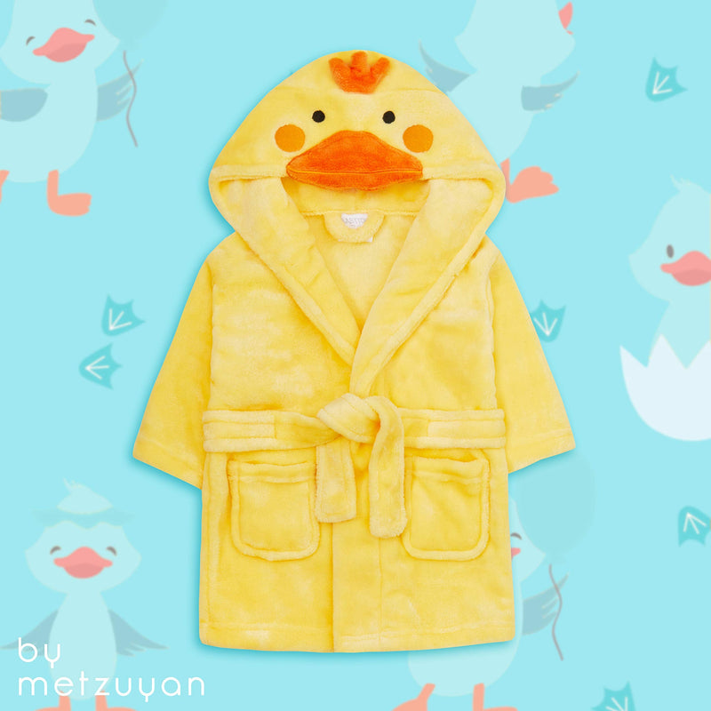 [Australia] - Metzuyan Baby Girls & Boys Plush Fleece Animal Dressing Gown 0-24 Months 0-6 Months Duck 