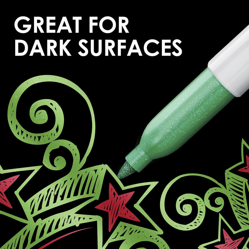 [Australia] - Sharpie 39108PP Metallic Permanent Markers, Fine Point, Silver, 2 Count 