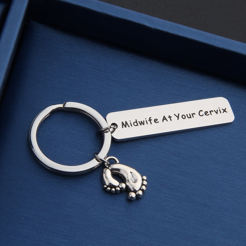 [Australia] - ENSIANTH Midwife Keychain Thank You Gift for Doula Nurse Jewelry New Baby Keychain 