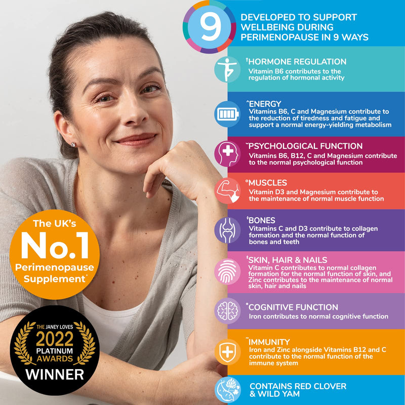 [Australia] - Health & Her Perimenopause Tablets for Women - Day & Night Bundle - Supplements to Support Wellbeing During Perimenopause - Vegan - 1 Month Supply (Bundle) 