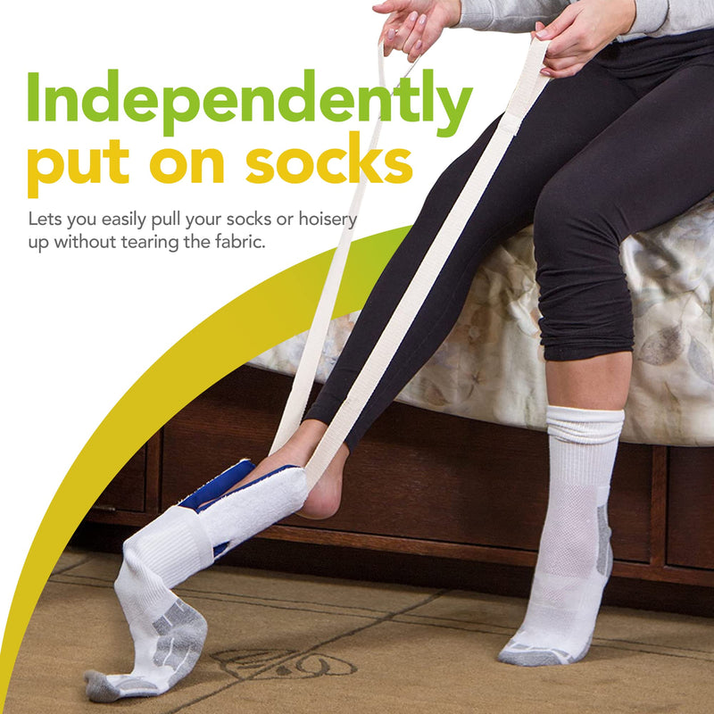 [Australia] - BodyHealt Flexible Sock Aid Tool - Deluxe Dressing Aid for Elderly, Disabled & Diabetic. Pants Assist for Pregnancy - Socks helper with Long Handles - Pulling Assist Device for compression stockings 1 Count (Pack of 1) 