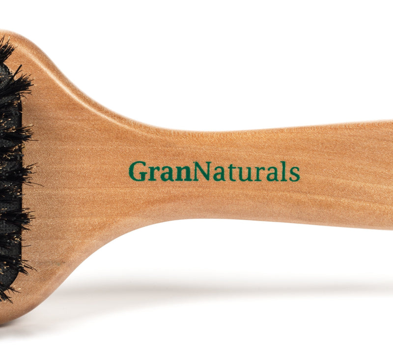 [Australia] - Boar Bristle Hairbrush for Women and Men - Natural Wooden Large Flat Square Paddle Hair Brush 