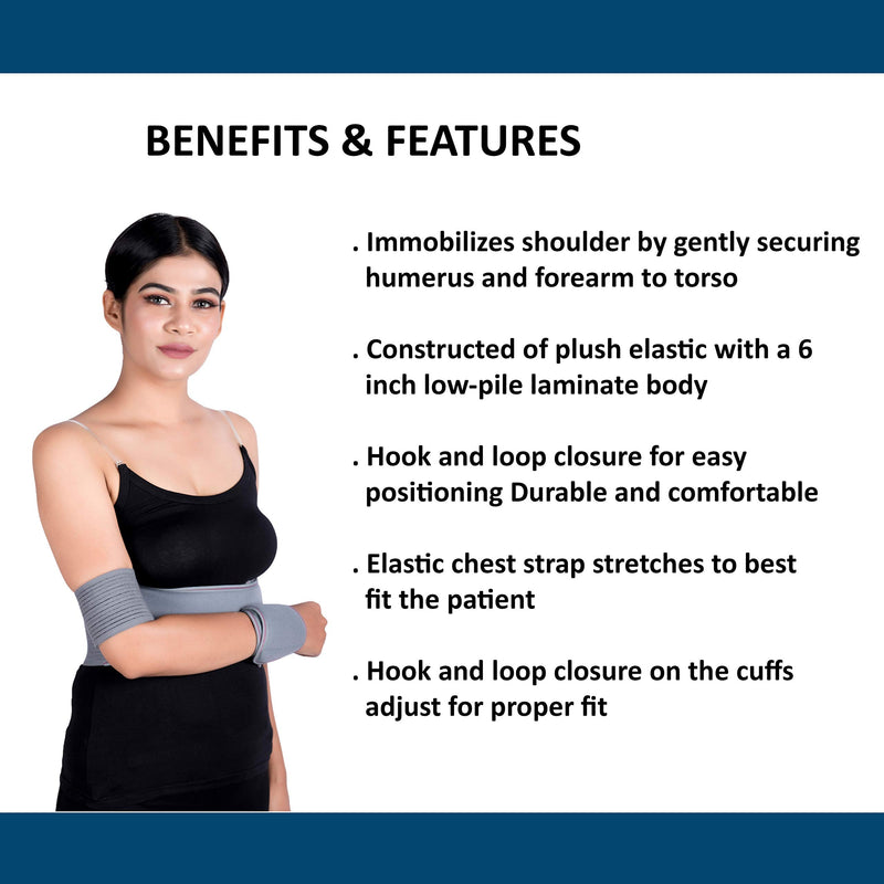 [Australia] - WC shoulder support brace arm slings shoulder immobilizer, youth shoulder brace- Shoulder stabilizer Compression Brace rotator cuff surgery sling, left-right arm sling–Size3(36"-40") Size 3 (Pack of 1) 
