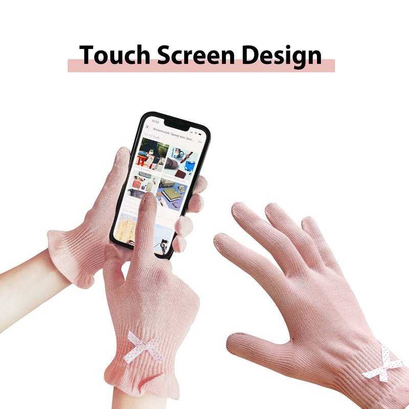 [Australia] - Migliore Wear 2 Pairs Cotton Gloves for Eczema with Touchscreen Fingers, Moisturising Gloves for Dry Hands, SPA, Hand Care, Eczema Gloves for Adults(Pink-L/XL) 2 Pairs-Pink Pink-L/XL 