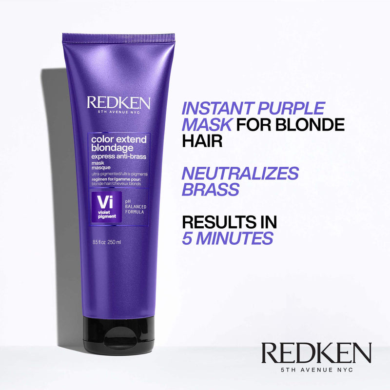 [Australia] - Redken Color Extend Blondage Express Anti-Brass Hair Mask | For Blonde & Highlighted Hair | Hair Toner | Ultra-Pigmented Purple Hair Mask For Blonde Hair 1 Fl Oz 