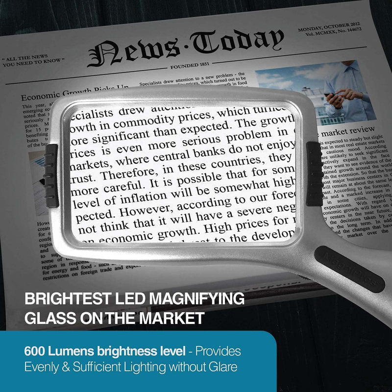 [Australia] - Magnifying Glass with Light and Stand Hands Free Magnifier 10 Dimmable Handheld Led Illuminated Magnifier for Close Work, Elderly Reading, Workbench, Hobbies, AMD.. Magdepo 