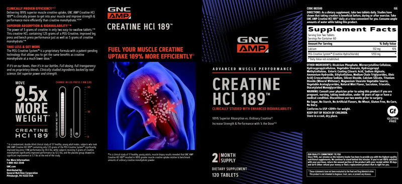 [Australia] - GNC AMP HCl 189, 120 Tablets 60 Servings (Pack of 1) 