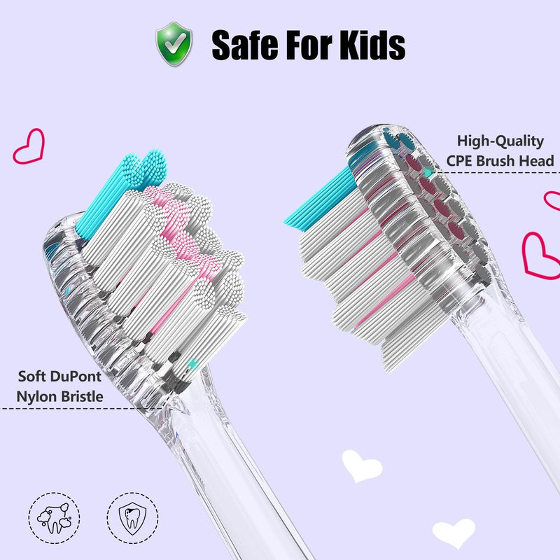 [Australia] - Dada-Tech Kids Electric Toothbrush, Sonic Childrens Battery Powered Soft Tooth Brush with Timer for Junior Boys and Girls Ages 3+, Rainbow Flashing LED Light, Waterproof, 3 Brush Heads (Pink) Pink 