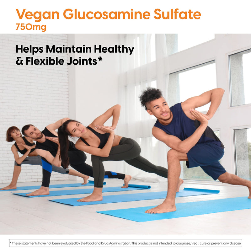 [Australia] - Doctor's Best Vegan Glucosamine Sulfate, Joint Support, Non-GMO, Vegan, Gluten Free, Soy Free, 750 mg 180 Veggie Caps 