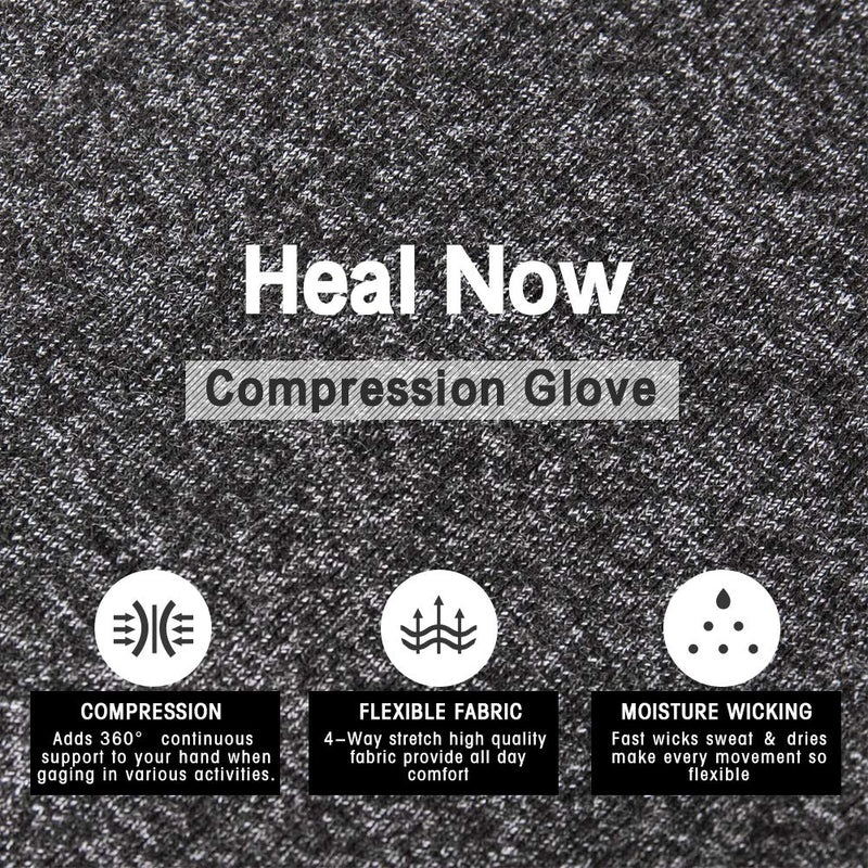 [Australia] - HENOTIC Arthritis Compression Gloves for Women Men, Fingerless Breathable & Moisture Wicking Compression Gloves for Relieving Carpal Tunnel Aches, Rheumatoid Pains, Joint Swell One Pair Large (1 Pair) 