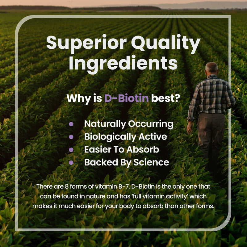 [Australia] - Biotin for Hair Growth, Skin and Nails - 12,000mcg High Strength - 365 Tablets (1 Year Supply) - Enriched with Coconut Oil Powder - Natural D-Biotin (Biologically Active) - Made in UK by VitaBright 