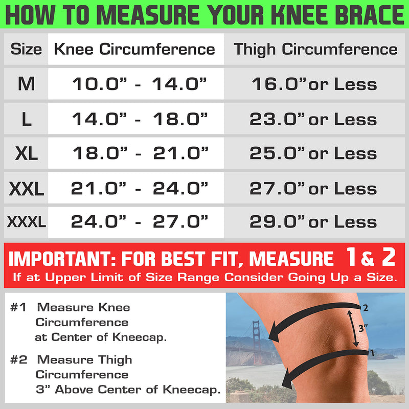 [Australia] - TechWare Pro Knee Brace Support - Knee Braces for Knee Pain. Relieves ACL, LCL, MCL, Meniscus Tear, Arthritis, Tendonitis Pain. Dual Stabilizers Non Slip Neoprene. Adjustable Bi-Directional Straps -5 Sizes XXLarge 