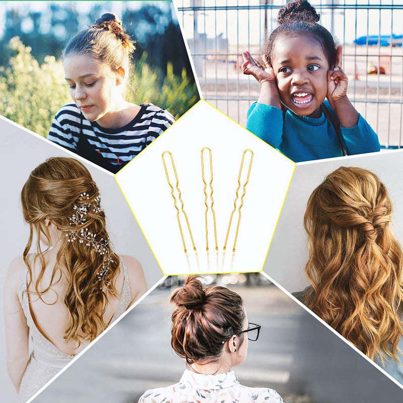 [Australia] - Hair Pins Bobby Pins U shape Hair Bun Pins Clips Hair Grips for Women Hair Styling Pins 100 Pieces Ideal for All Hair Types (U-shaped, Brown) U-shaped, Brown 