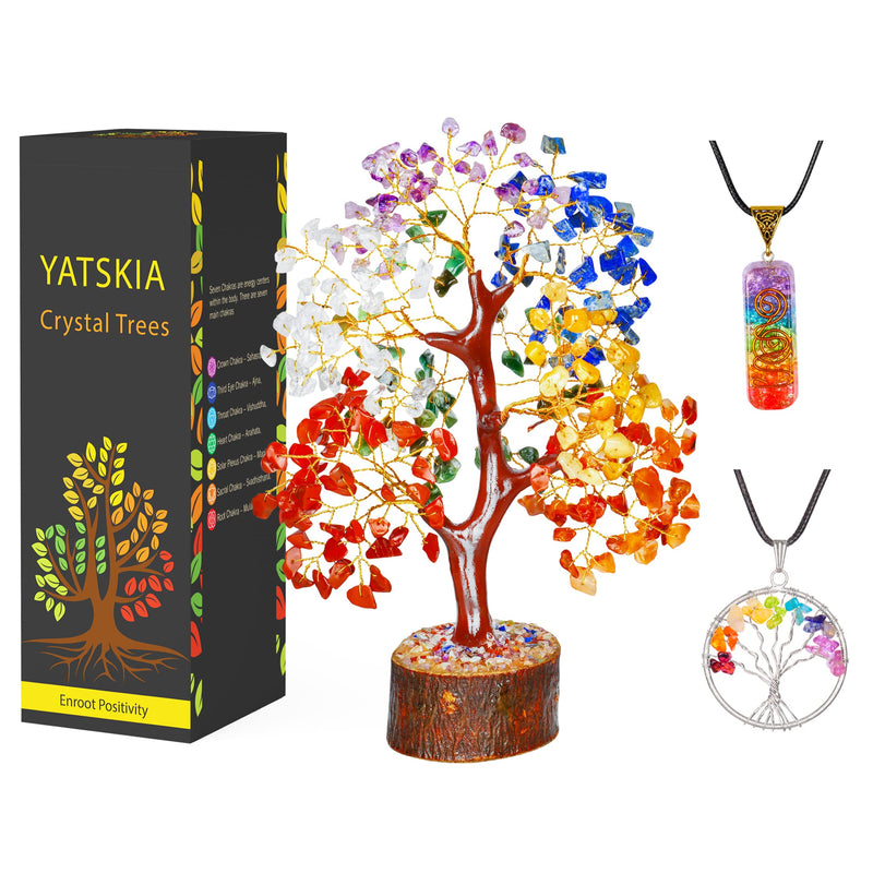 [Australia] - Crystal Tree - Seven Chakra Tree - Bonsai Tree - Healing Crystals - Crystals and Gemstones - Home Decor - Spiritual Gifts # 1 Seven Chakra 