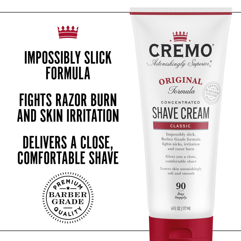 [Australia] - Cremo Barber Grade Original Shave Cream, Astonishingly Superior Ultra-Slick Shaving Cream Fights Nicks, Cuts and Razor Burn, 6 Oz (2-Pack) 