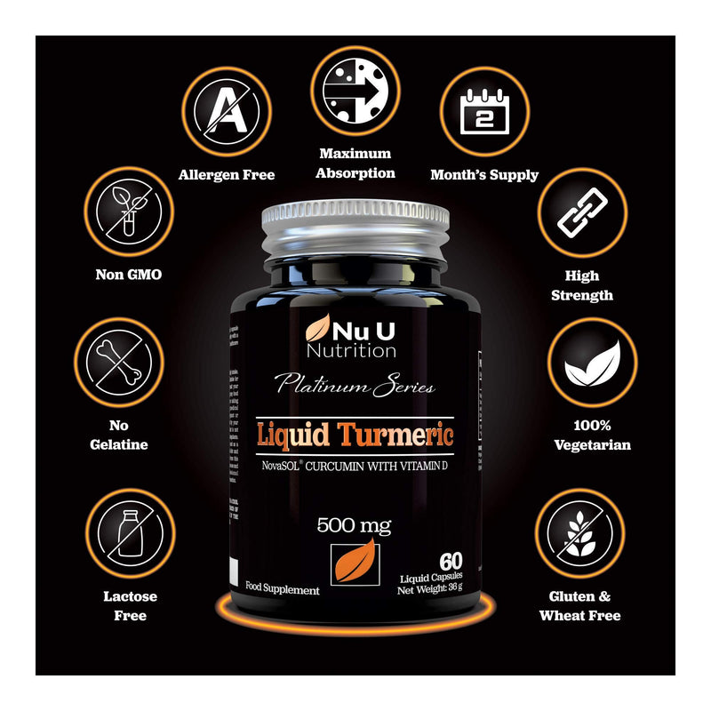 [Australia] - Turmeric Curcumin Capsules (Liquid) with Vitamin D | 185 More Bioavailability NovaSOL� Curcumin | High Strength Vegetarian Premium Liquid Turmeric Curcumin not Tablets Made in The UK 