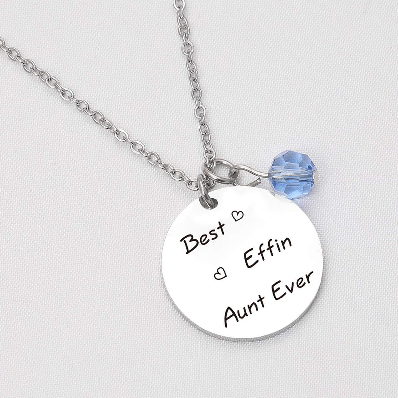 [Australia] - De&ai Best Effin Aunt Ever Necklace for Aunt from Niece Nephew Sisters Aunt Best Effin Aunt Necklace 