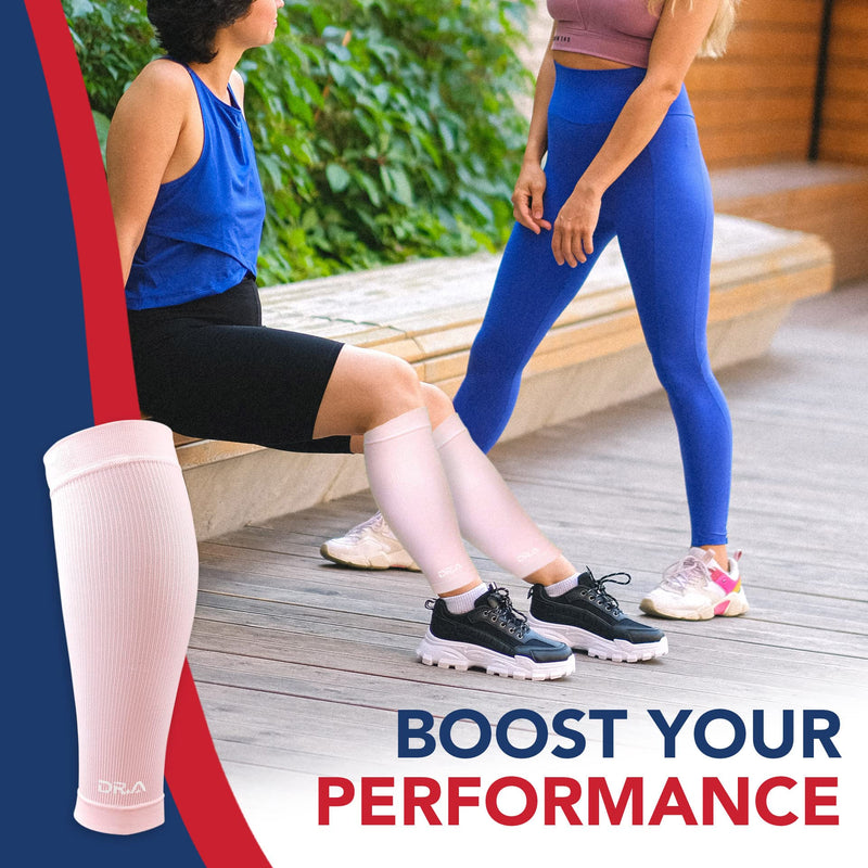 [Australia] - Doctor Developed Calf Compression Sleeve Men and Women - Leg Compression Sleeve for Leg Pain Relief, Muscle Recovery, Shin Splint, and Varicose Veins by Dr. Arthritis (Medium, Pink, 1 Pair) Medium 