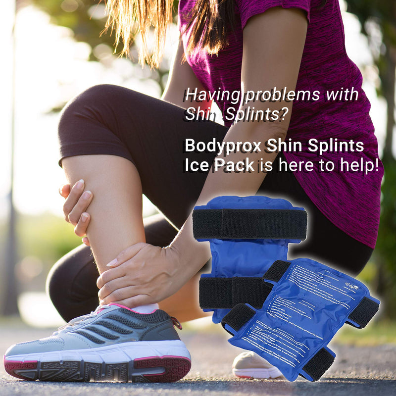 [Australia] - Shin Splint Ice Pack 2 Pack - Reusable Shin Cold and Hot Wrap for Shin Splints Pain Relief, Flexible Ice Pack for Runners 
