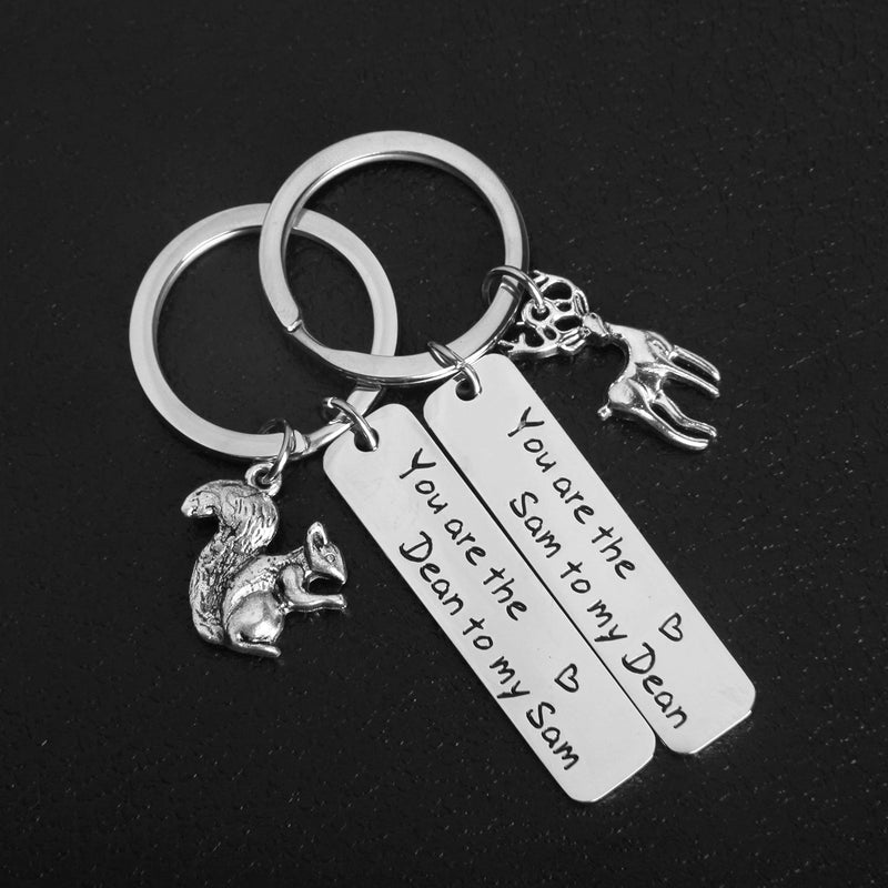 [Australia] - Lywjyb Birdgot Moose and Squirrel Keychain Set You are The Dean to My Sam SPN Fan Gift Best Friend Keychain Set Friendship Gift Dean Sam Set 