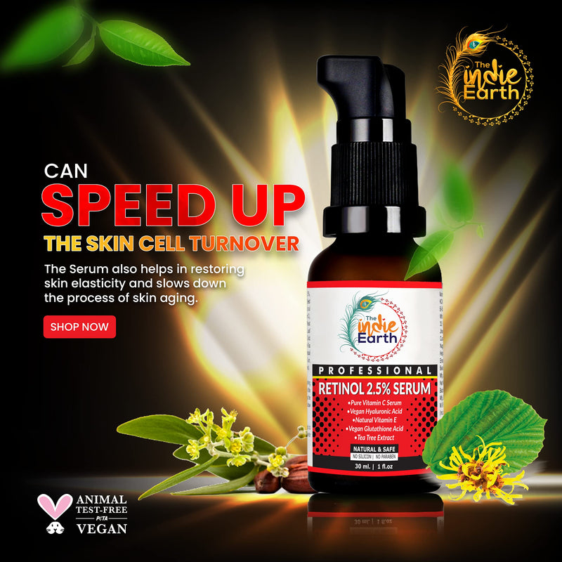 [Australia] - The Indie Earth Retinol Deep Wrinkle Repair Serum With Vitamin C Serum, Vegan Glutathione, Vitamin E & Tea Tree Extract Anti-Wrinkle Serum, Best Retinol Serum 30ml | 1 fl.oz 