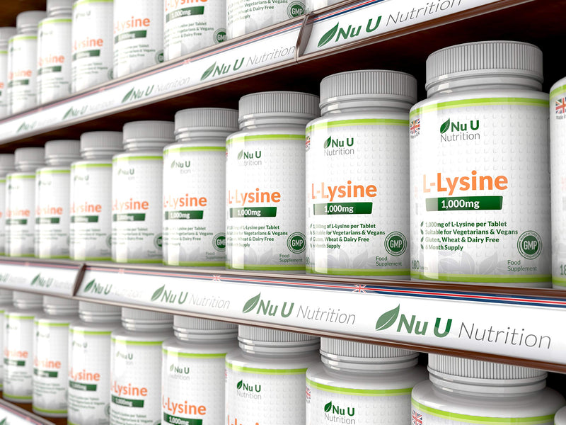 [Australia] - L-Lysine 1000mg | 180 Tablets (6 Month Supply) | Vegetarian and Vegan L lysine 1000mg by Nu U Nutrition 