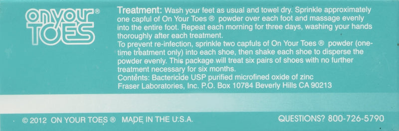 [Australia] - On Your Toes Foot Bactericide Powder - Eliminates Foot Odor for Six Months, 21 grams (One Pack) 21 Gram (Pack of 1) 