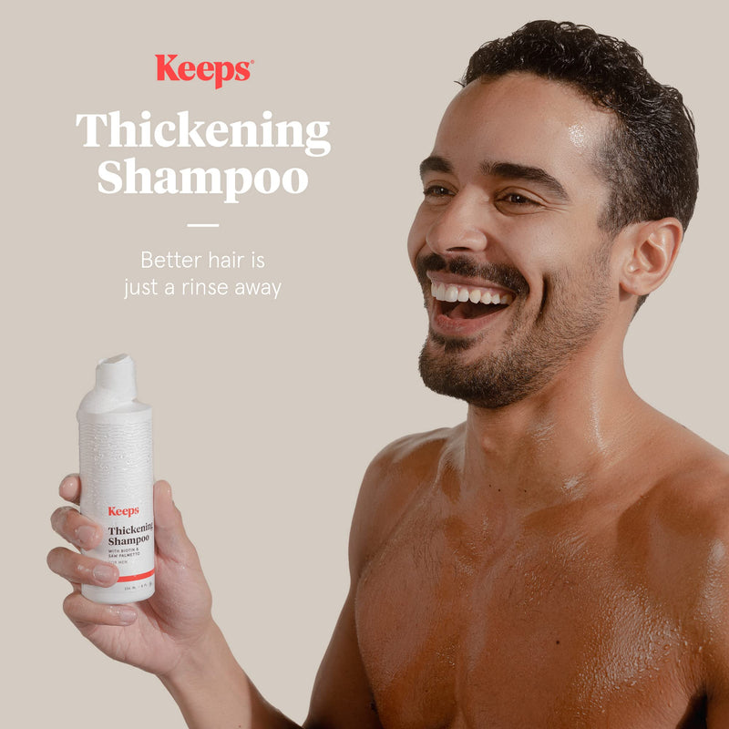 [Australia] - Keeps Hair Thickening Shampoo for Fuller, Thicker Looking Hair, 8 Ounces - Hair Loss, Thinning & Regrowth Treatment - DHT Blocker for Men - Infused with Biotin, Caffeine, & Saw Palmetto 
