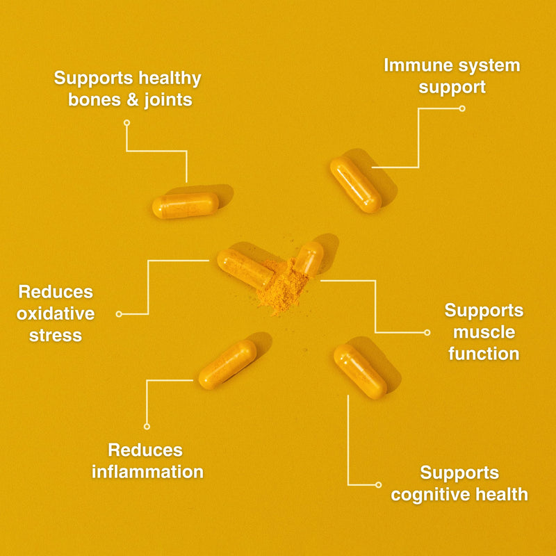 [Australia] - Turmeric and Black Pepper Capsules (High Strength) - 95% Curcumin Extract Tablets with Ginger | for Men & Women | 60 Capsules | Made in The UK | No Fillers 