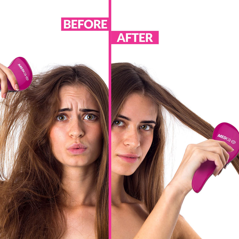[Australia] - Detangling Brush - Detangler Brushes Set, Pain-Free Hair Brush Straightener that Removes Tangles and Knots Straightening Hair Shiny and Undamaged - (1 Black & 1 Pink Hair Brush) 