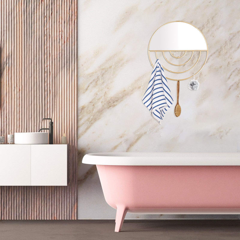 [Australia] - Jewelry Organizer Wall Mounted with Hooks and Mirror for Necklaces,Bracelets,Earrings,Rings 