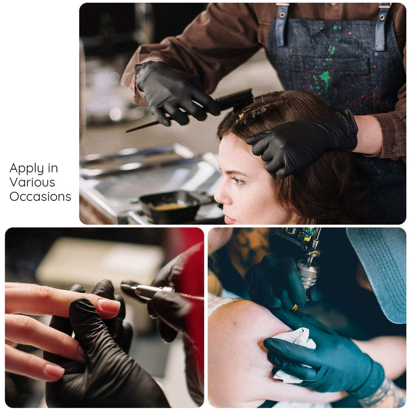 [Australia] - 20 Counts Hair Color Gloves, Segbeauty Reusable Black Dye Gloves Powder Free Rubber Latex Gloves Professional Hair Coloring Accessories for Hair Salon Highlighting, House Cleaning (Small) Small (20 Count) 